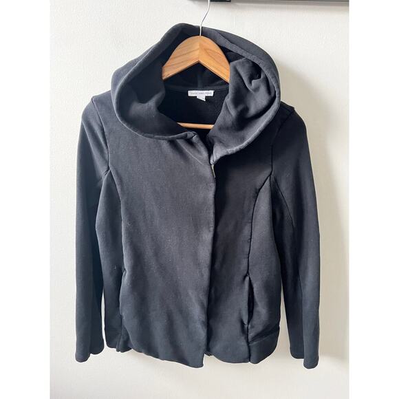 James Perse Tops - JAMES PERSE Asymmetrical zip hooded jacket women's size 3